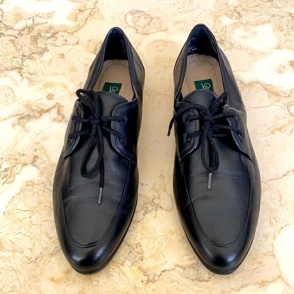 Grasshoppers Black Leather Lace Up Oxfords Shoes